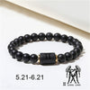 Zodiac Bracelets For Women Men Matte Black Agate Beads Wristbands Couple Gifts Jewelry Beaded Bracelets - Image 8