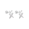 Korean Silver Needle Tragus Piercing Helix Studs Earrings for Women 2Pcs Butterfly Heart Ear Piercing Body Jewelry - Image 27