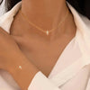 2 Pcs Gold Color Bohemian Jewelry Set for Women Pearl Cross Pendant Necklace Bracelet Set Casual Jewelry Gifts - Image 2