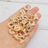 10-26PCS Alphabet Charms With Plastic Pearl Alloy Gold Color English Letter Pendant Necklace Bracelet Jewelry Accessory - Image 3