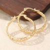 Vintage Golden Plated Hand Carved Hollow Hoop Earrings for Women Classic Daily Banquet Jewelry Accessories Crafts Gifts - Image 9