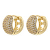 Brass Material Classic Golden Plated Punk Hip Hop Earrings Round Multi Color Set Aaacz Stone Couple Earrings - Image 10