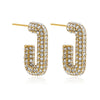 Cubic Zirconia Huggie Hoop Earrings in Gold-Tone Stainless Steel - Image 36