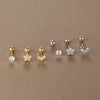 3PCS Women's Stainless Steel Flower Small Stud Earrings Set Outdoor Travel Carnival Party Festival Dressing Gifts - Image 3