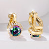 Mystic Rainbow Crystal Round Stone Clip Earrings For Women Rose Gold Silver Color Multicolor Zircon Jewelry Simple Gifts - Image 11