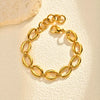 Stainless Steel Oval Chain Bracelet for Women, Gold Plated Chunky Link Bracelet Wristband, Jewelry - Image 4