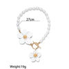 Faux Pearl Chic Flower Pendant Anklet for Women Delicate Forel 3D Flower Foot Chain Party Vocation Jewelry Gifts - Image 6