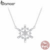 Silver Snowflake Pendant Necklace Sparkling Hexagram CZ Link O-Chain for Women Xmas Winter Gift - Image 2