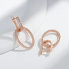 Hoop Zircon Earrings For Women Rose Gold Color Retro EarDrop Jewelry Accessories - Image 4