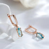 Clear Light Blue Zircon Earring for Women Rose Gold Color Simple Daily Party Jewelry - Image 3