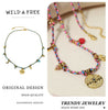 Vintage Stainless Steel Charms Necklaces for Women Boho Pink Blue Rope Chains Bracelets Jewelry Sets - Image 17