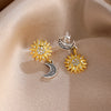 Charm Silver Moon Flower Snowflake Colorful Love Earrings, Suitable for European Women's Valentine's Day Jewelry Gifts - Image 12