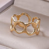Abstract Hollow Irregular Open Adjustable Stainless Steel Rings Gothic Irregular Geometric Hammered Heart Lover Jewelry Rings - Image 42