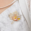 Zircon Maple Leaf Brooches for Women Rhinestone Plant Corsage Dress Jacket Accessories Party Jewelry - Image 5