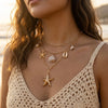 3pcs/set Bohemian Pearl Starfish Pendant Necklace for Women Irregular Blue Stone Beads Link Chain Beach Party Jewelry - Image 12