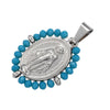 Virgin Mary Pendant Necklace with Colorful Beaded Stainless Steel Chain - Image 13