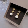 Silver Pearl Dangle Earrings for Women Gold Color Temperament Elegant Female Earrings Jewelry - Image 2