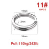 Noeby Stainless Steel Split Rings Heavy Duty Fishing Double Ring for Jigging GT Game High Strength Pull 130kg Sea Fishing Tackle - Image 11