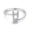 Silver Initial Rings for Women Girls, Adjustable Initial Rings Cubic Zirconia Stackable Alphabet Letter Rings Gift - Image 24
