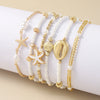 Bohemian Shell Starfish Bead Bracelet Set for Women Summer Beach Multilayer Stacked Pearl Bracelets Party Jewelry Gifts - Image 4