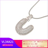 Silver Color Bubble Initial Letters Necklaces 26 Letters Pendants Necklaces for Women Brass CZ Jewelry - Image 53