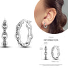 Silver Women Hoop Earrings Gifts For Girl U Rhombic Shape Geometric Lines Zircon Earring - Image 15