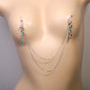 Stonefans Sexy Non Piercing Rhinestone Nipple Bra Chain for Women Crystal Blue Chest Nipple Jewelry Body Chain Accessories Gift