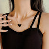 European and American Sexy Black Peach Heart Pendant Stainless Steel Necklace Girl's Sexy Necklace Accessories For Womans Gift - Image 3