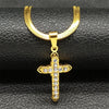 Vintage Shiny Zircon Jesus Cross Religious Amulet Necklace Women Stainless Steel Clavicle Snake Chain Choker Necklaces Jewelry - Image 7