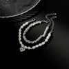 2Pcs/Set Elegant Imitation Pearl Crystal Chain Bracelets for Women Shinny Rhinestone Heart Pendant Bracelet Jewelry Gift - Image 5
