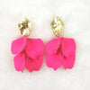 Gold Color Metal Leaf Acrylic Petal Flower Drop Earrings For Women Rose Pink Blue Orange Green Colors - Image 6