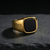 Stylish Black Stone Rings for Men Boys, Stainless Steel Geometric Square Ring Signet Ring,Jewelry Gifts for Him - Image 6