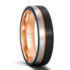 Somen Rings Men 8/6mm Tungsten Ring Black Brushed With Rose Gold Color Wedding Band Engagement Ring Men's Jewelry - Image 8