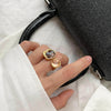 Geometric Open Ring with Contrasting Clear Stone Details - Image 5