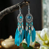 Boho Feather Long Leaf Tassel Drop Earrings For Women Geometric Rhinestone Crystal Beads Handmade Chain Wedding Earrings Jewelry - Image 5