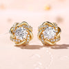 Dainty Gold Color Cubic Zirconia Stud Earrings for Women Contracted Design Bridal Wedding Earrings Jewelry - Image 2