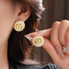 Letter M Stud Earrings Ear Buckle Inlald Rhinestone Earrings for Women Party Banquet Ear Jewelry Gifts K - Image 1