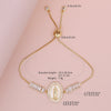 Oval Shape Shell Zircon Virgin Mary Push Pull Adjustable Bracelet Women Classic Versatile Jewelry - Image 11