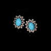 Oval Blue Imitation Turquoise Stud Earrings for Women Bohemia Vintage Style Cubic Zirconia Ear Studs Daily Party Jewelry - Image 3