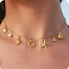 Starfish Shell Initial Necklace Gold Plated Stainless Steel Charm Necklaces Surfer Girl Summer Beach Gift - Image 25