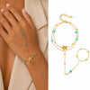 Bohemian Ring Bracelet Finger Hand Chain, Gold Plated Stainless Steel, Bead Slave Bracelet Jewelry for Women - Image 18