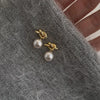 Gold Color Pearl Pendant Knot Stud Earrings for Women Classic Jewelry Light Silver Needle Accessories - Image 6