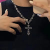 316L Stainless Steel Casting Metal Cross Pendant Necklace For Men Women Punk Hip Hop Chain Collar Jewelry - Image 4