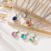 Stainless Steel Birthstone Pendant Necklace Cremation Ashes Jewelry with Colorful Gemstones, Keepsake Memorial for Human Ashes - Image 1