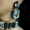 Stonefans Oversize Choker Necklace Set Rhinestone for Women Wedding Indian Earring Costume Bridal Accessories Jewelry Decoration