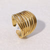 Vintage Stainless Steel Asymmetric Hollow Rings for Women Men Punk Multi Layer Irregular Fan-Shaped Opening Rings Jewelry Gifts - Image 7