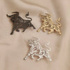 Gold Plated 316L Stainless Steel Charging Bull Silhouette Lapel Pin, Zodiac Brooch, Suit Casual Accessory - Image 7