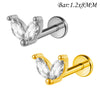 Clear Stone Labret Piercing Stud with Square Heart and Trapezoid Styles - Image 23