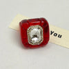 Colorful Rhinestones Ring Geometric Three-dimensional Finger Ring Elegant Jewelry Square Ring Women - Image 10