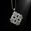 Retro Celtic Knot Pattern Disc Cross Pendant Necklace for Men Gothic Punk Street Jewelry Gift - Image 4